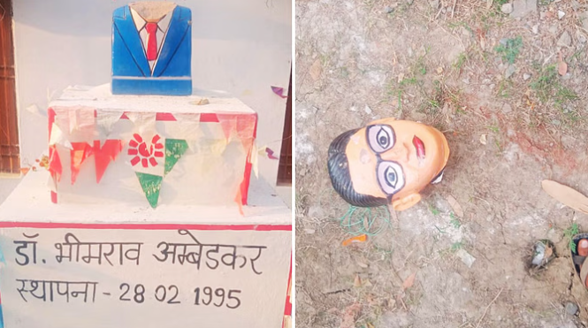सोनभद्र के कम्हरिया में बाबा साहेब अंबेडकर की प्रतिमा तोड़े जाने से तनाव, ग्रामीणों ने की सख्त कार्रवाई की मांग