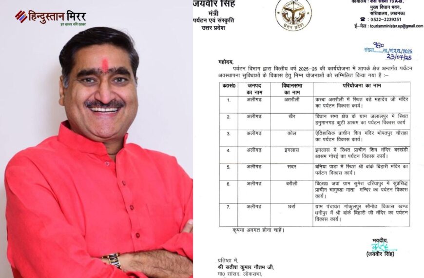 सांसद सतीश गौतम के प्रयास से 7 ऐतिहासिक स्थलों के सौंदर्यीकरण हेतु स्वीकृत हुआ बजट,