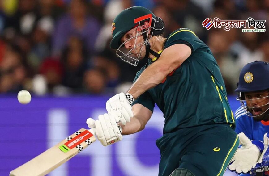मेलबर्न में खेले गए दूसरे टी20 मैच में मिचेल मार्श का 124 मीटर लंबा छक्का