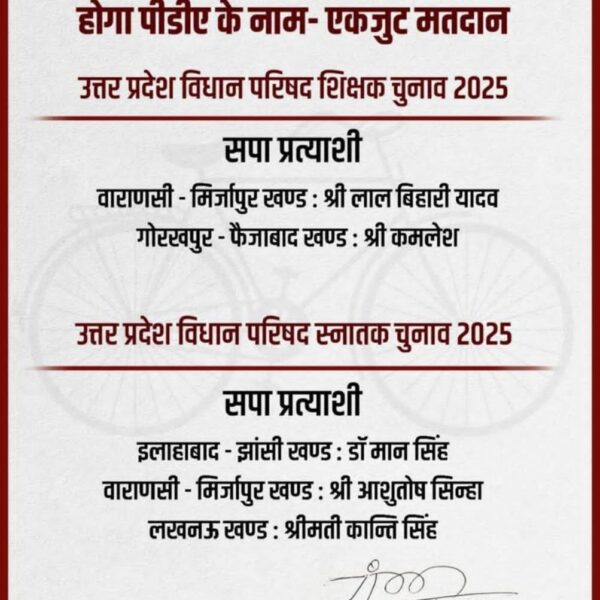 समाजवादी पार्टी ने घोषित किए 5 एमएलसी प्रत्याशी