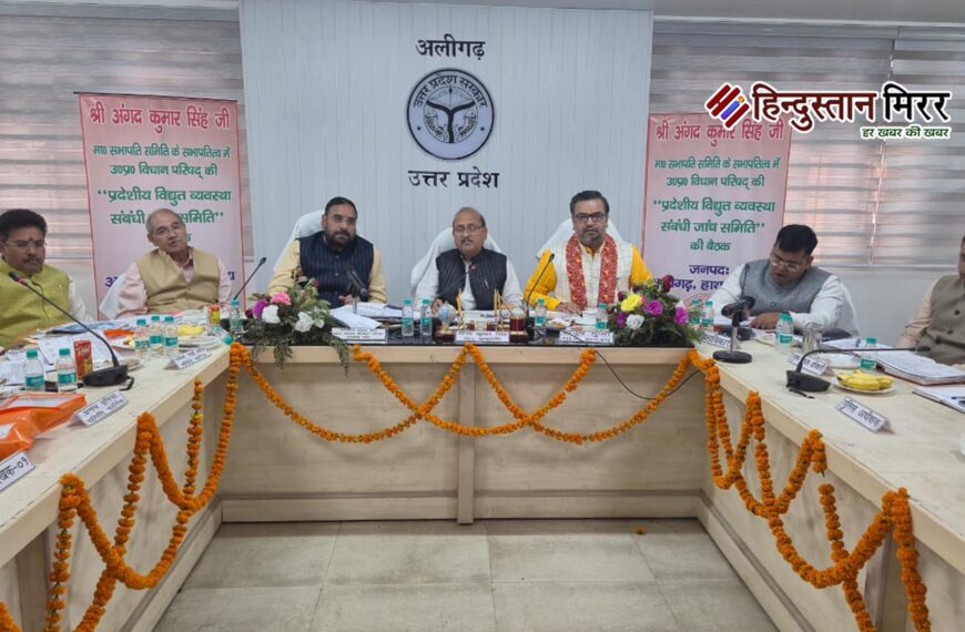 प्रदेशीय विद्युत व्यवस्था जांच समिति की बैठक में अलीगढ़, एटा और हाथरस की समीक्षा