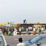 पूर्वांचल एक्सप्रेसवे पर भीषण हादसा: डबल डेकर बस पलटी, 5 की मौत
