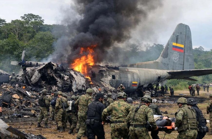 कोलंबिया में सैन्य विमान हादसा: 110 सैनिकों को ले जा रहा C-130 क्रैश
