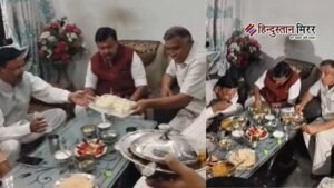 दलित कार्यकर्ता के घर भोजन और रविदास मंदिर&hellip;